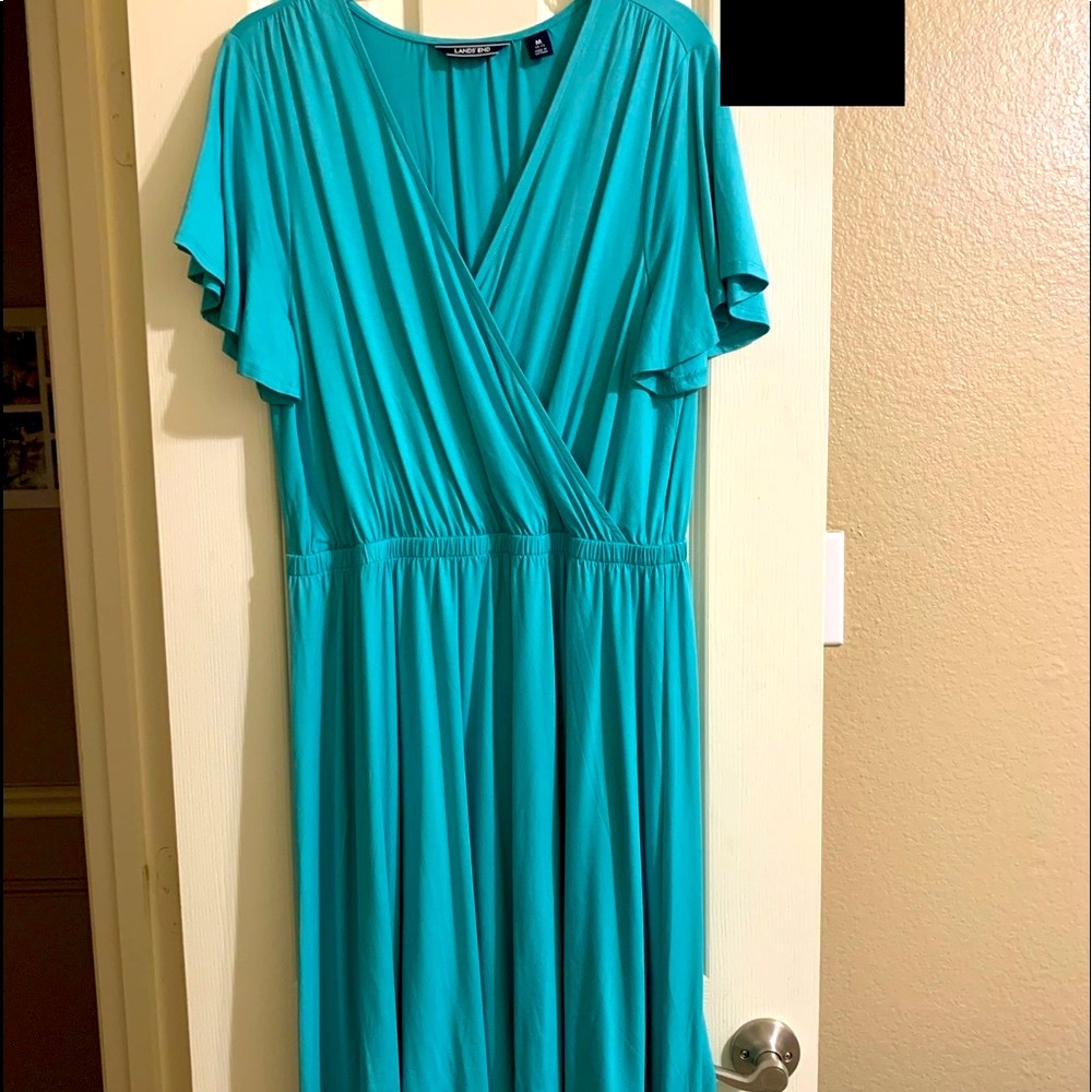 Land’s End Turquoise Midi Dress